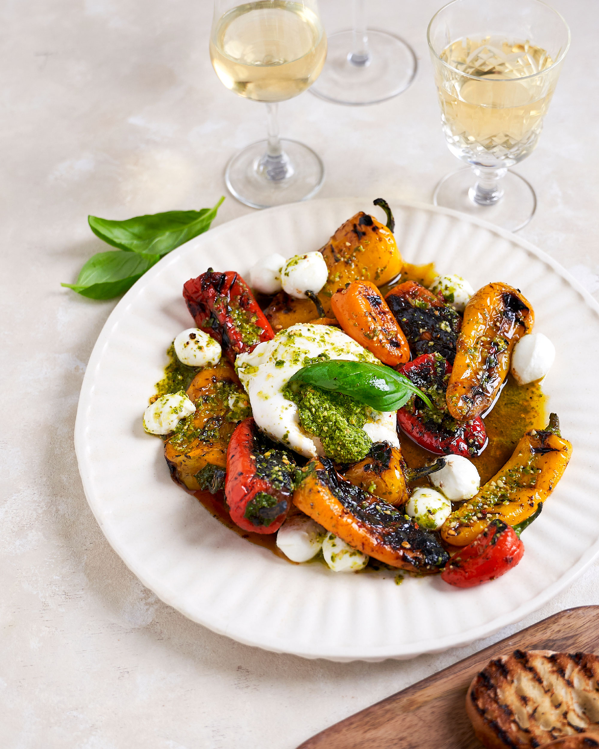 Pesto Princess © Fire Roasted Peppers with Burrata